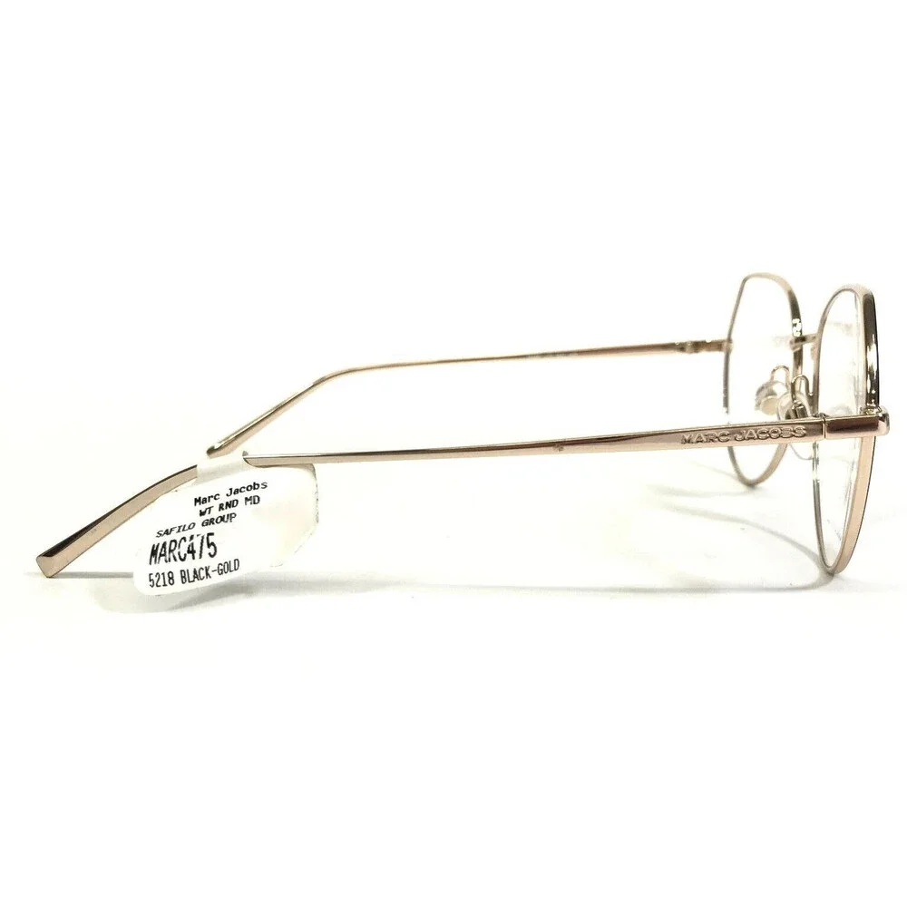 Marc Jacobs Eyeglasses Frames 475 2M2 Black Gold Cat Eye Wire Rim 52-18-140